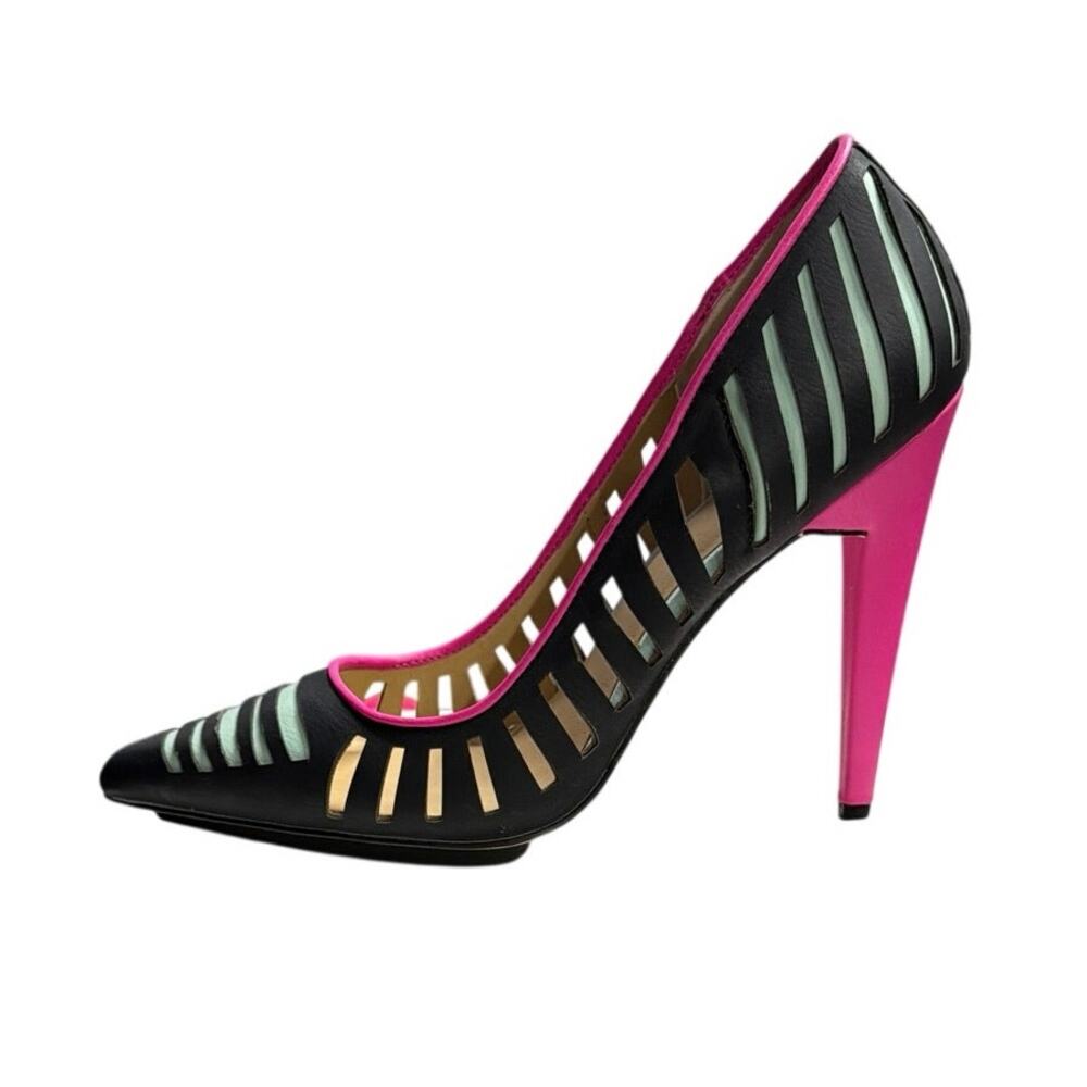 Gwen Stefani Addie Heels Sz 8 Cutout Stiletto Pink Black Y2K Glam